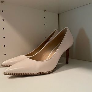 Vonna Semi Matte Calf Pumps in Chalk color